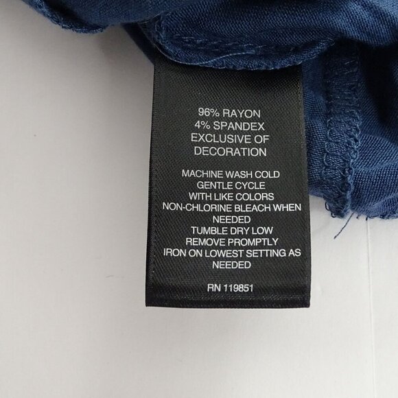 Signature Studio Cold Shoulder Navy Blue Shift Dress Women Size M High Neck Lace - Picture 6 of 9